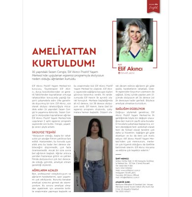 16 YAŞINDA SEZEN CENGİZ'İN SKOLYOZU SIRTTA 5 DERECE,BELDE 12 DERECE GERİLEDİ!