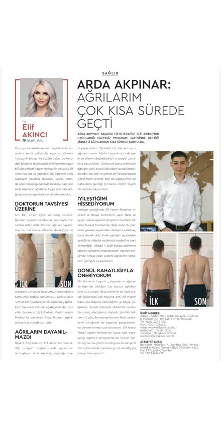 ARDA AKPINAR: AĞRILARIM ÇOK KISA SÜREDE GEÇTi