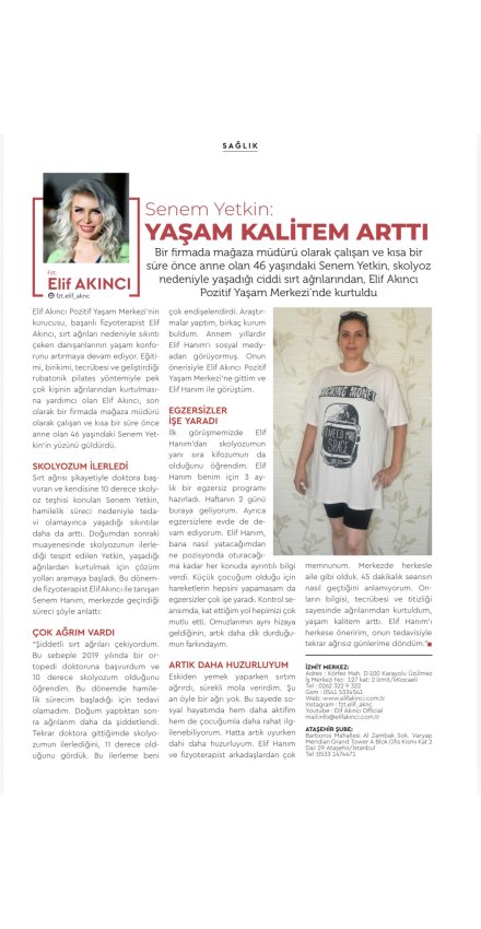Senem Yetkin: Yaşam Kalitem Arttı
